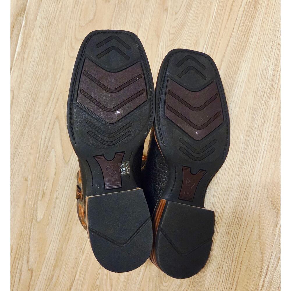 Ariat Tombstone Black Leather Square Toe Western Cowboy Boots Mens Size 12D - Picture 8 of 8